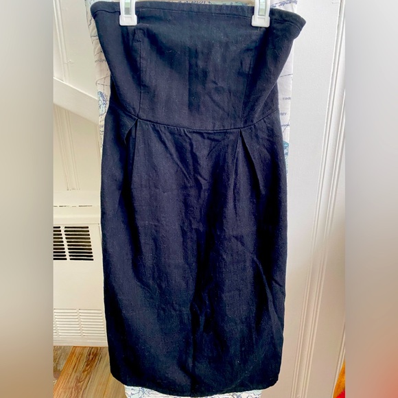 old navy linen strapless dress NWT Old Navy Linen Blend Striped Strapless Dress Women's Size 16 Blue Black